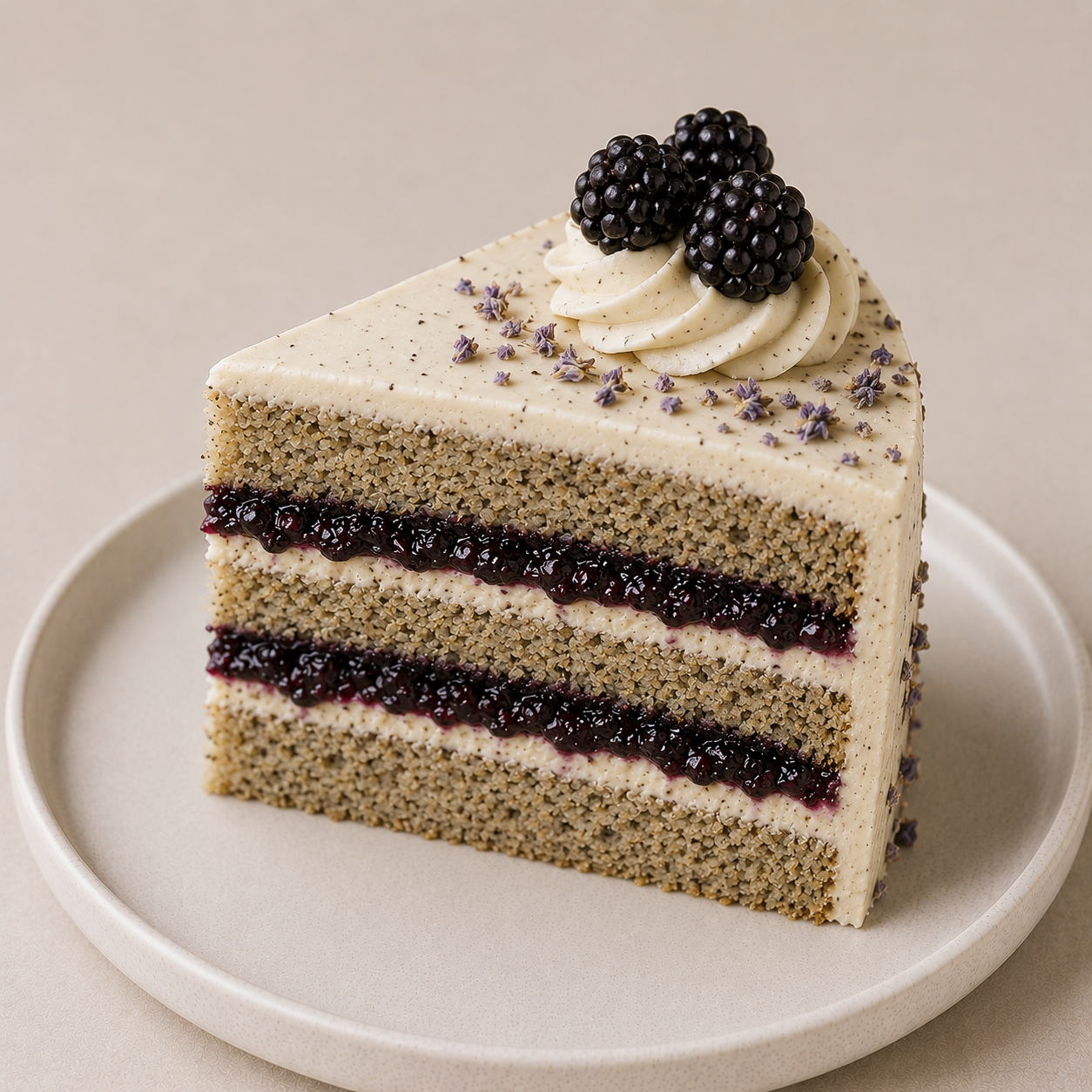 Earl Grey Blackberry Cake