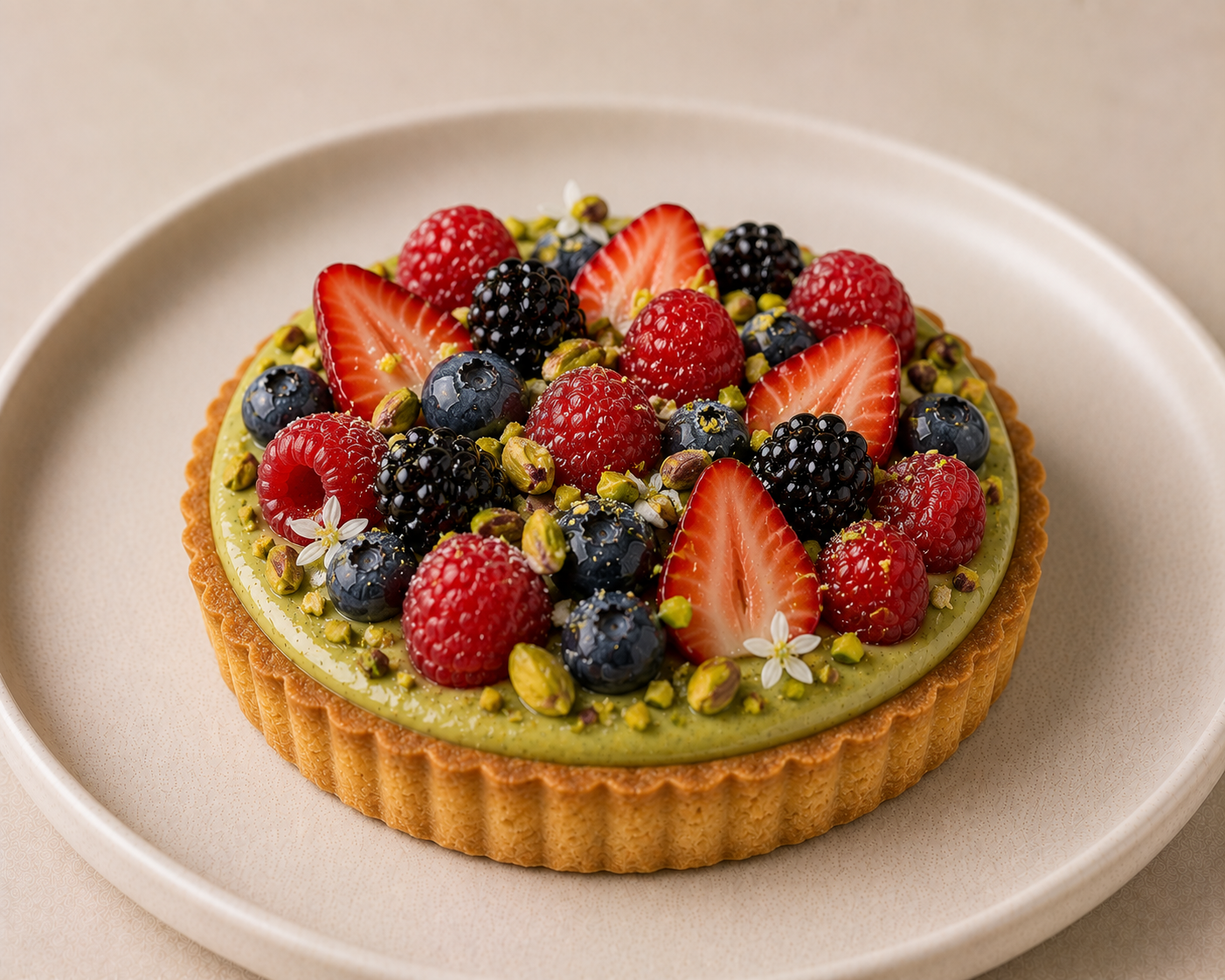 Pistachio Berry Tart